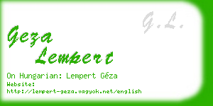 geza lempert business card